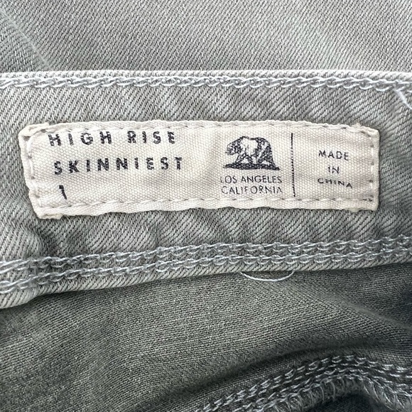 Bullhead Denim Co Green High Rise Skinniest Denim Jeans Size 1 Women's - Picture 4 of 6